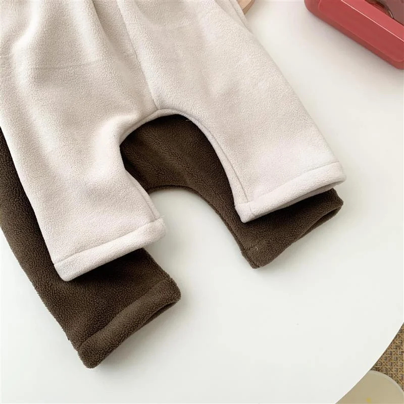 Autumn Winter Baby Clothes Girl Boy Trousers Fleece Warm Loose Pants Bottoms