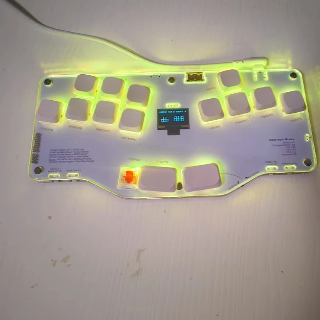 

Right Hand Combat Keyboard Custom Hot-swap Linear Switch Wired Keyboard 15-Key Ergonomic Layout Design Joystick-Equipped Game