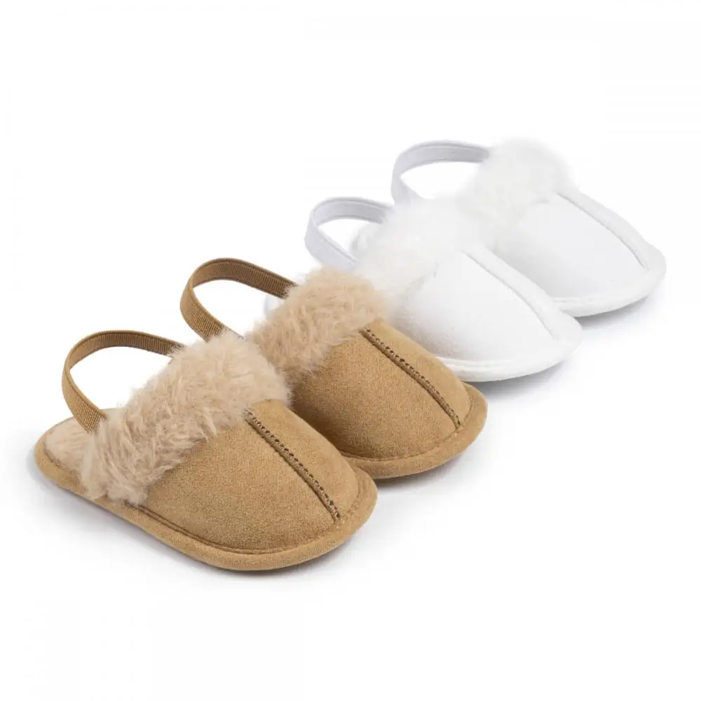 

Summer Newborn Baby Walking Shoes Comfortable Baby Plush Sandals for Baby Boys and Girls Non-Slip Cotton Shoes Bottom Flat Sole