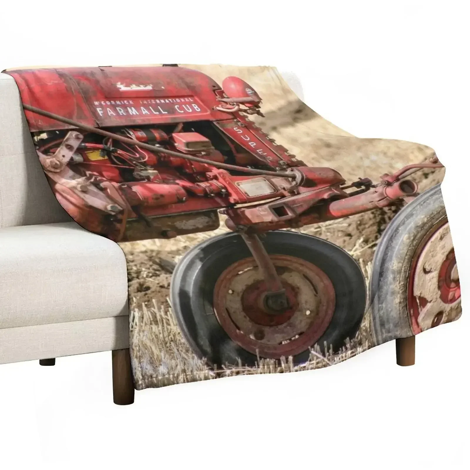 

Vintage Farmall Cub Tractor Throw Blanket For Baby Soft Big Sleeping Bag Luxury Designer Blankets