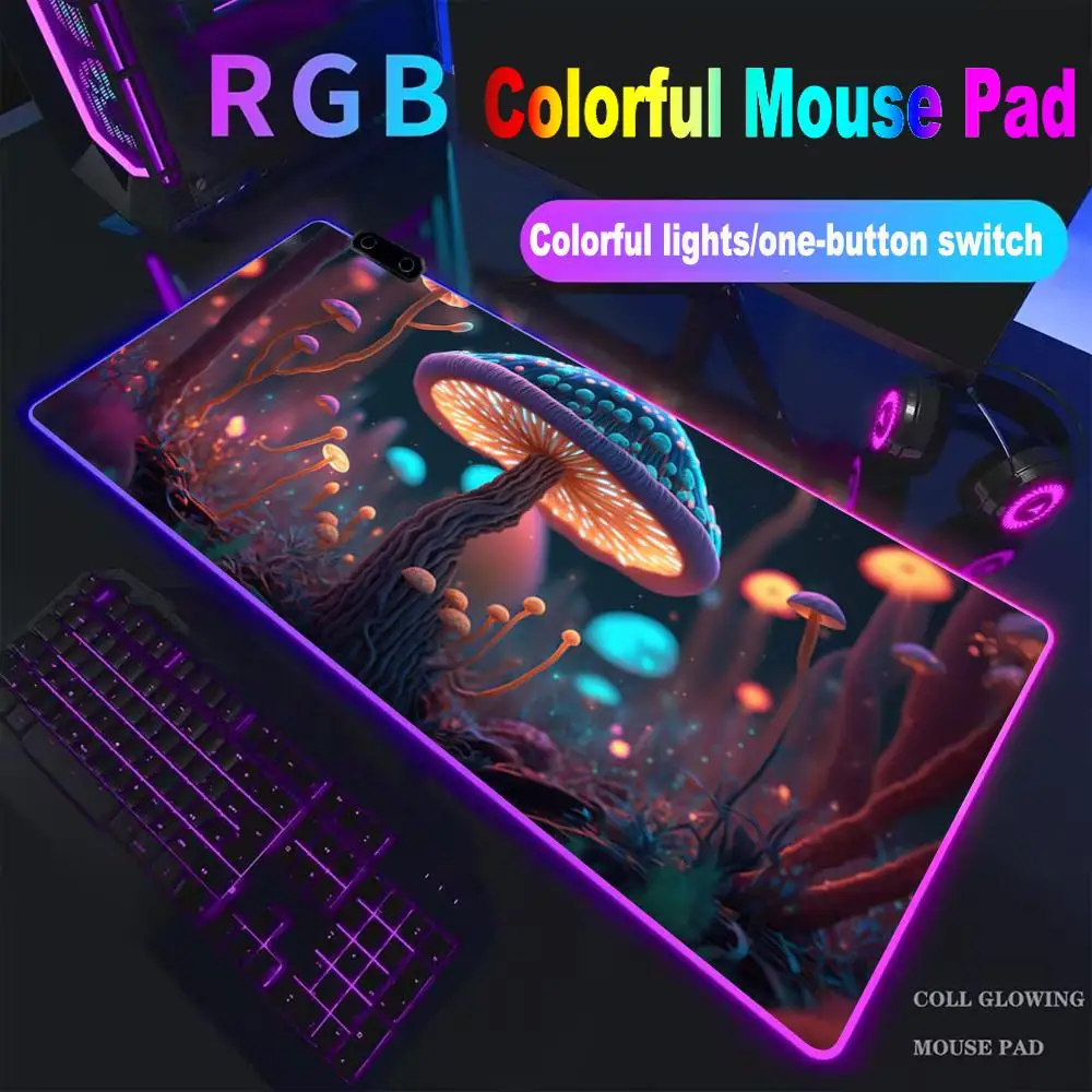 

Vibrant mushroom neon pop art Mouse Pad High-end E-sports Mouse Pad Mouse Pad RGB Mouse Pad LED Pc Large Student Writing Pad