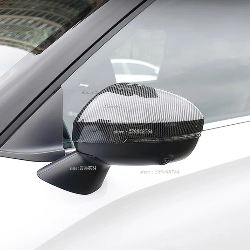 For Mitsubishi Outlander 2022 2023 2024 ABS Carbon Fiber Side Door Rearview Mirror Visor Cover Trims Auto Exterior Accessories