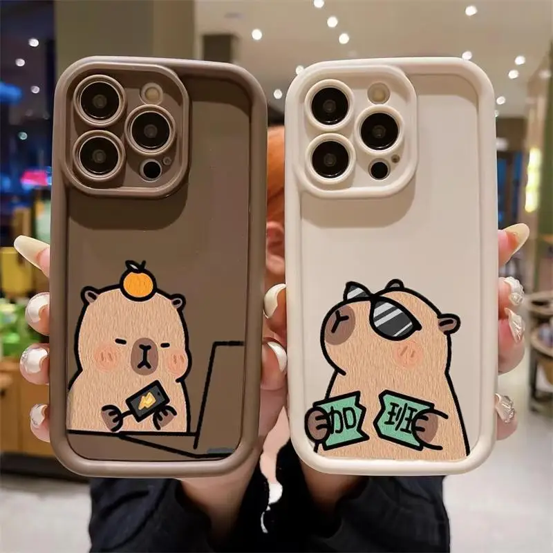 Cute Capybara Silicone Case For Huawei P20 P30 P40 P50 Pro Mate 20 30 40 Pro Y9 Prime 2019 Y7A Y9S Honor 90 5G Nova 5i 5T Cover