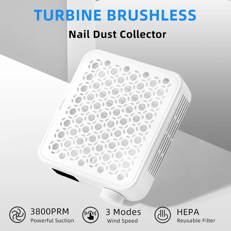 

Профессиональный турбинный бесщеточный пылесборник для ногтей, тихий мини-пылесос с многоразовым фильтром для акриловых ногтей