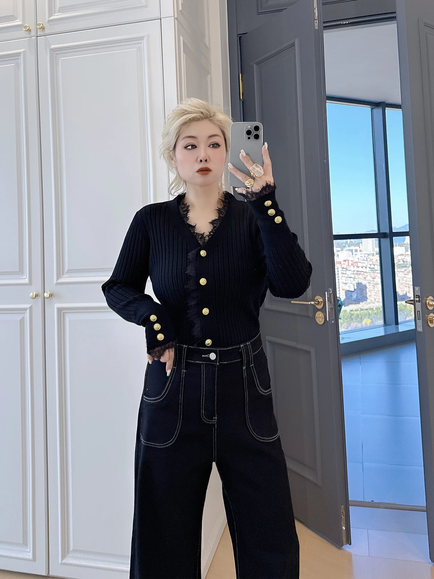 

Зимний вязаный кружевной базовый слой больших размеров irt V-Ne, универсальный топ для тяжелых женщин, модный легкий длинный крой-стойка...