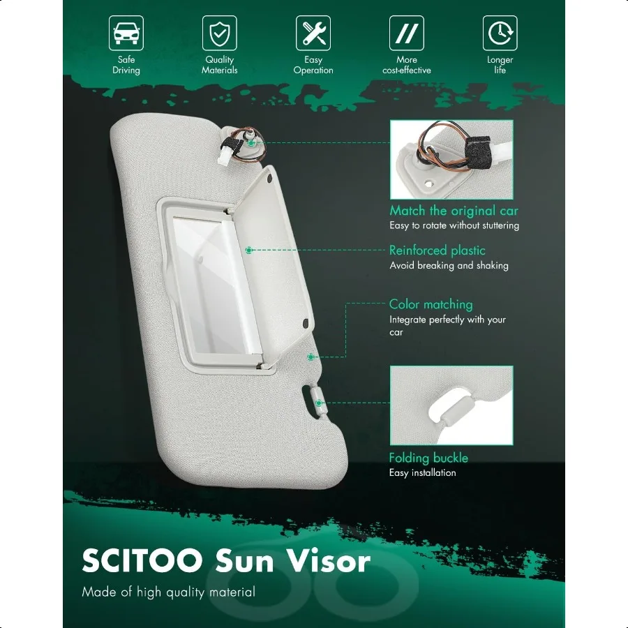 مجموعة حاجب الشمس من الجانبين الأيسر والأيمن من SCITOO مع فتحة سقف مناسبة لـ 2009 2010 2011 2012 2013 2014 لنيسان مورانو 964011AA1B #3