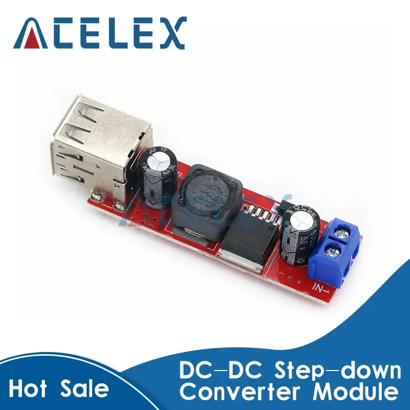 Dual USB Output DC-DC Step Down Buck Power Module 9V/12V/24V/36V to 5V USB 3A for Vehicle Charger LM2596