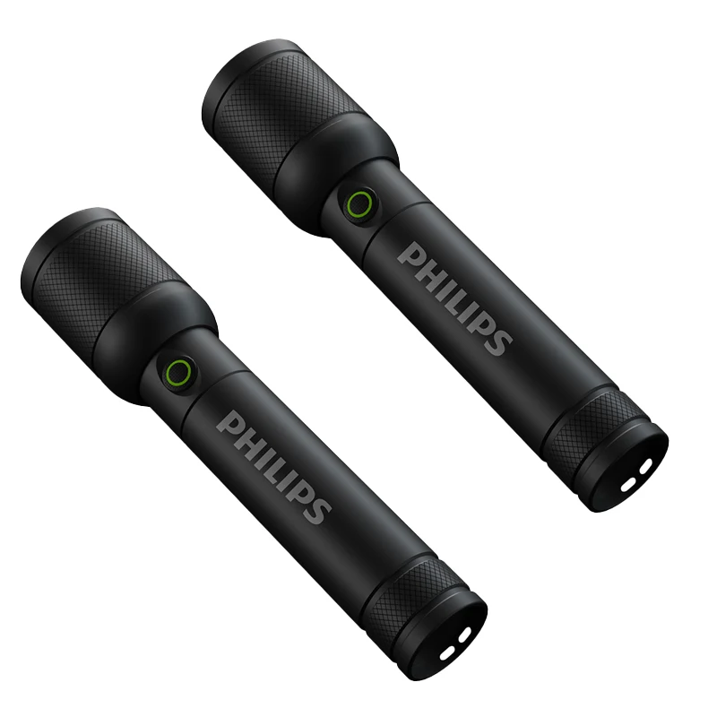 مصباح يدوي فيليبس قابل لإعادة الشحن، فائق السطوع، يدوم طويلاً، محمول، مناسب للاستخدام الخارجي، ضوء الطوارئ، طويل المدى.