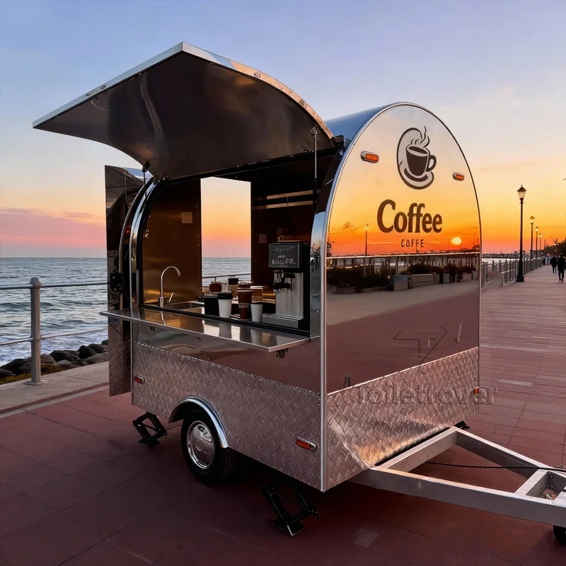 

Street Mobile Fast Food Truck Trailer Crepe Waffle Pancake Dessert Sandwich Food Truck Water System Commercial Food Trailer