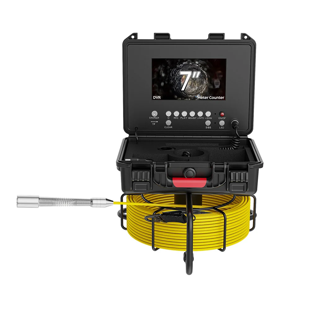 7 30m Cable Ultra HD DVR Meter Counter Sewer Pipe Inspection Camera 17mm Video Camera Drain Industrial Endoscope