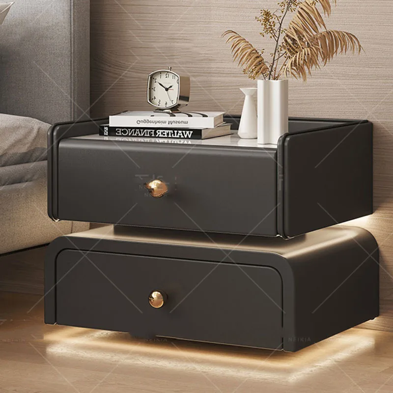 Luxury Nightstand Bedroom Drawers Side Modern Cabinets Square SmartNightstand Drawers Mesilla De Noche Bedroom Furniture