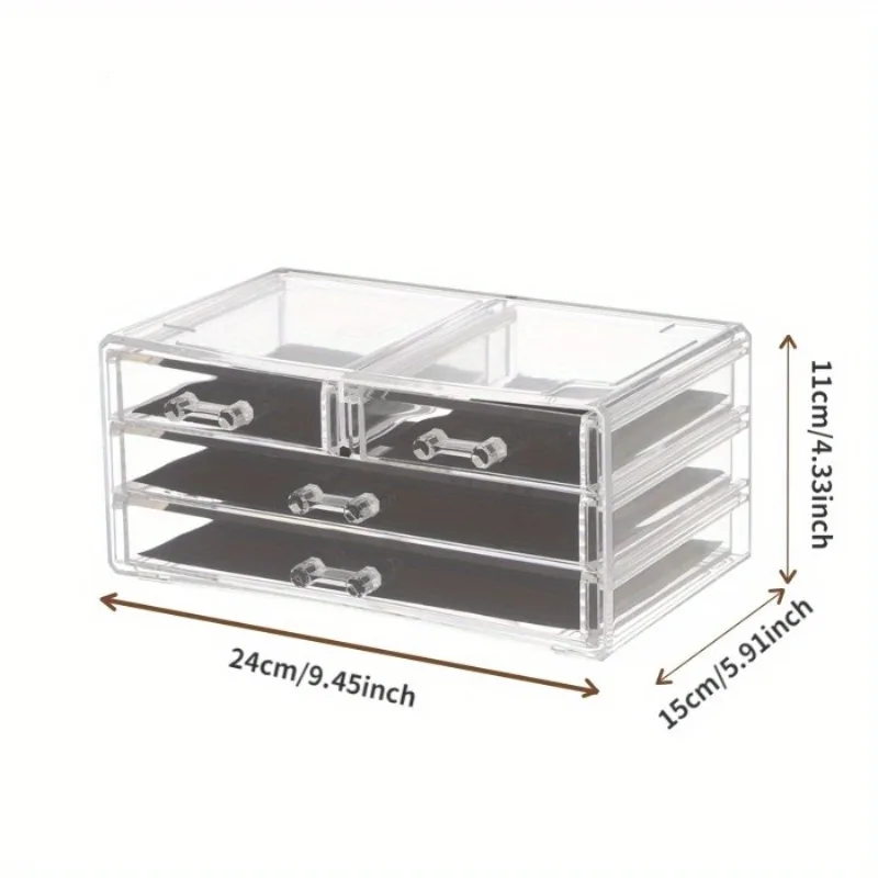 Cosmetic Storage Boxes Drawer Type Transparent Plastic Jewellery Lipstick Organiser Display Box Skincare Desktop Supplies