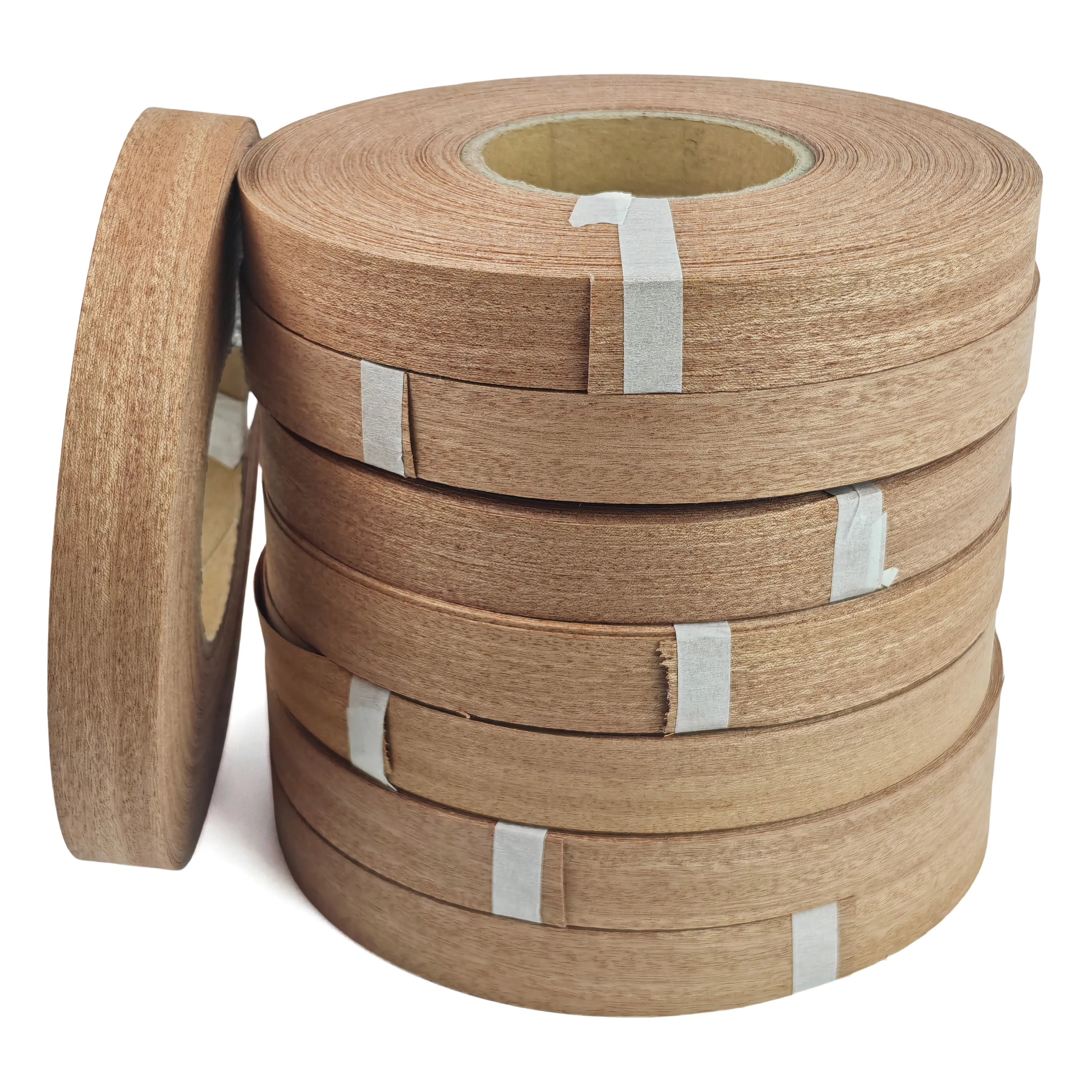 50 Meters Natural Sapele Wood Veneer Edge Banding for Furniture, Cabinets, Doors, Windows, DIY & Architectural Deco