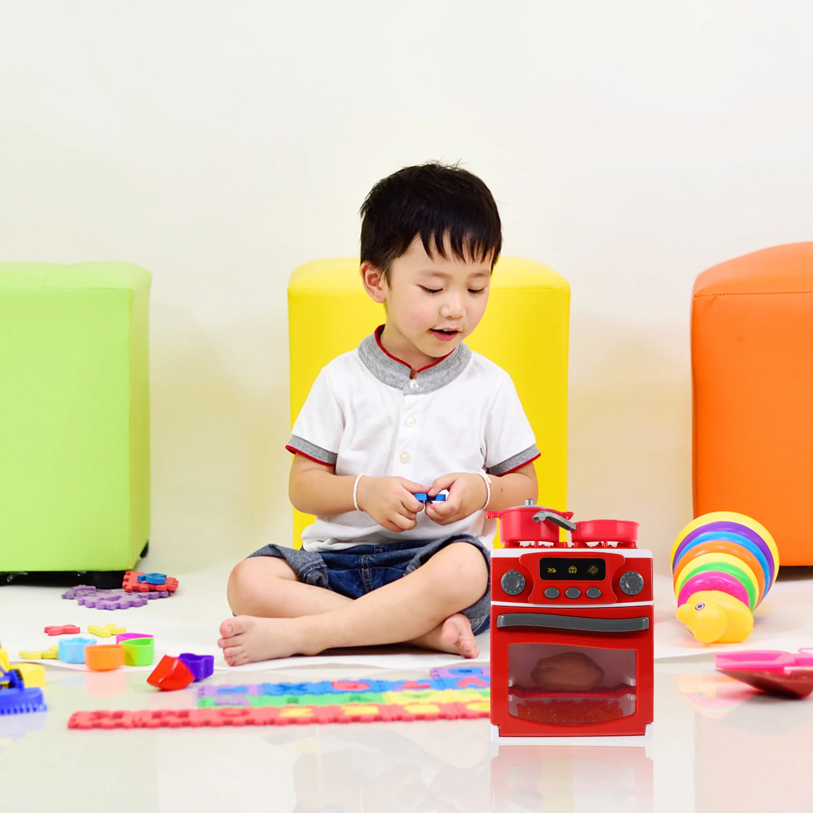 

1 set Light Music Stove Toy Plastic Kitchen Appliances Educational Plaything Simulated Cooking For Kids