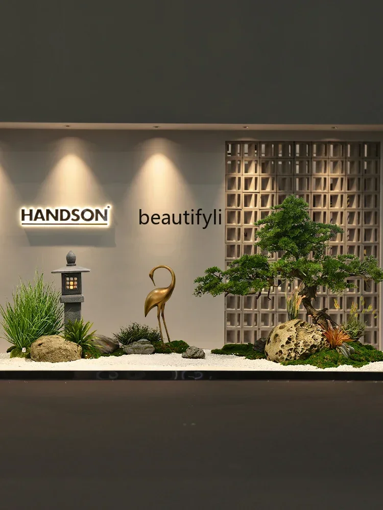 

A48 Large-scale simulated welcome pine rockery stone landscape hotel clubhouse image wall decoration ornament