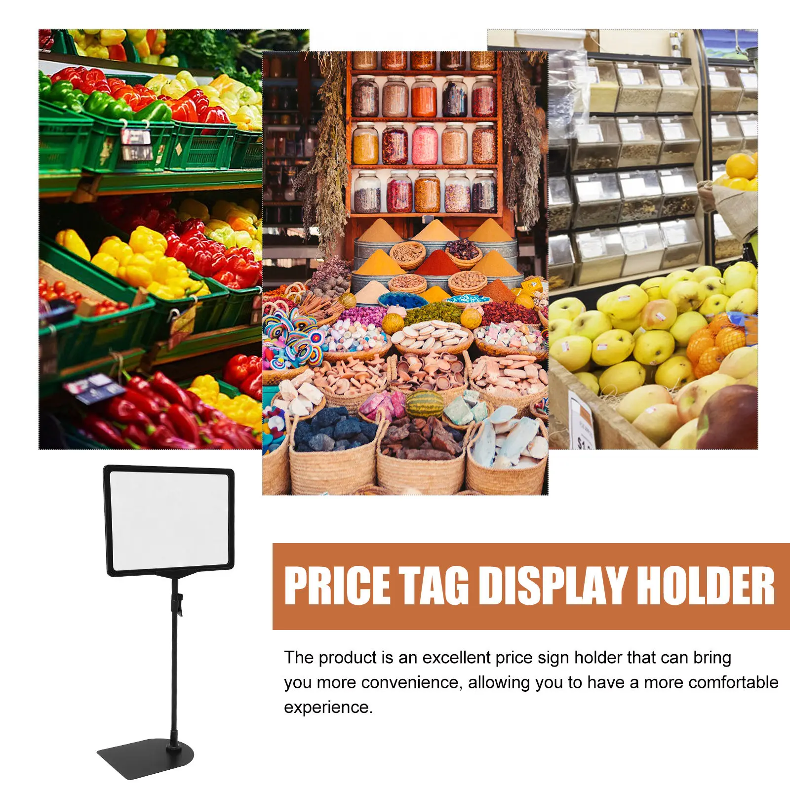 Picture 5: A4 Erasable Multi Function Price Display Stand Retractable Shelf Label Holder for Supermarket Shopping Mall Store Fruit Price