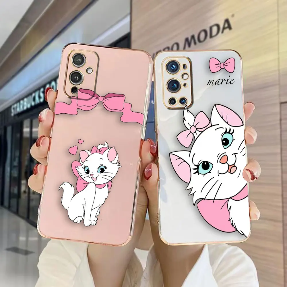 Cover Smooth E-TPU Phone Case Oneplus 8 8T 9 NORD CE 2 3 MOTO G8 G9 G22 G30 G50 G52 G60 G Stylus 5G Case Cute Pink M-Marie Cat