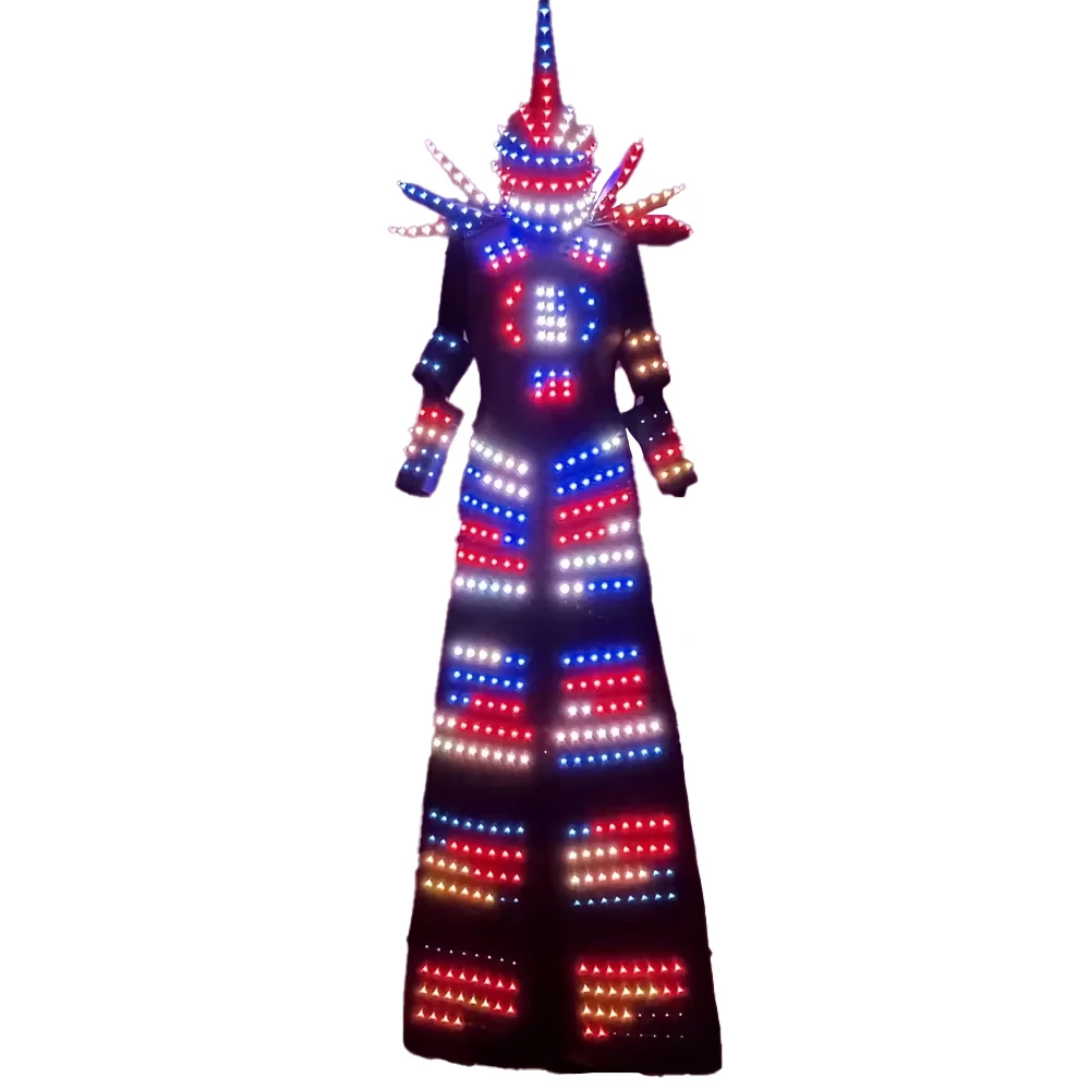 

Digital Color Remote Control LED Stilts Walker Robot Costume Kryoman Helmet Mask Stage Performance Nightclub DJ Show Suit