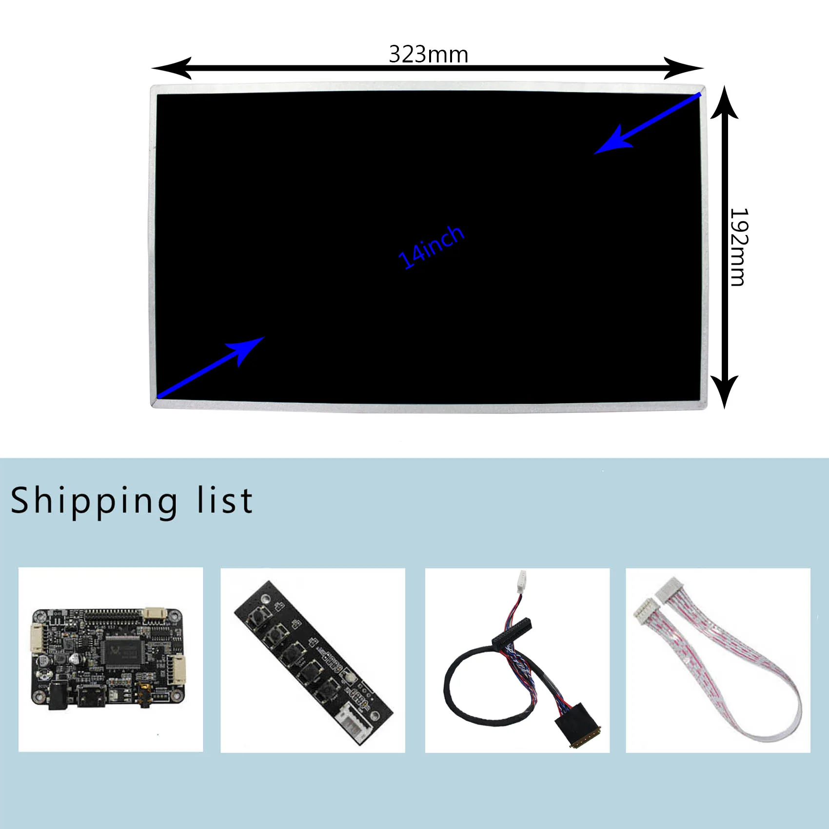 Hdm I Lcd Controller Board 14 In Ht140wxb 1366X768 Led Backlight Lcd-Scherm