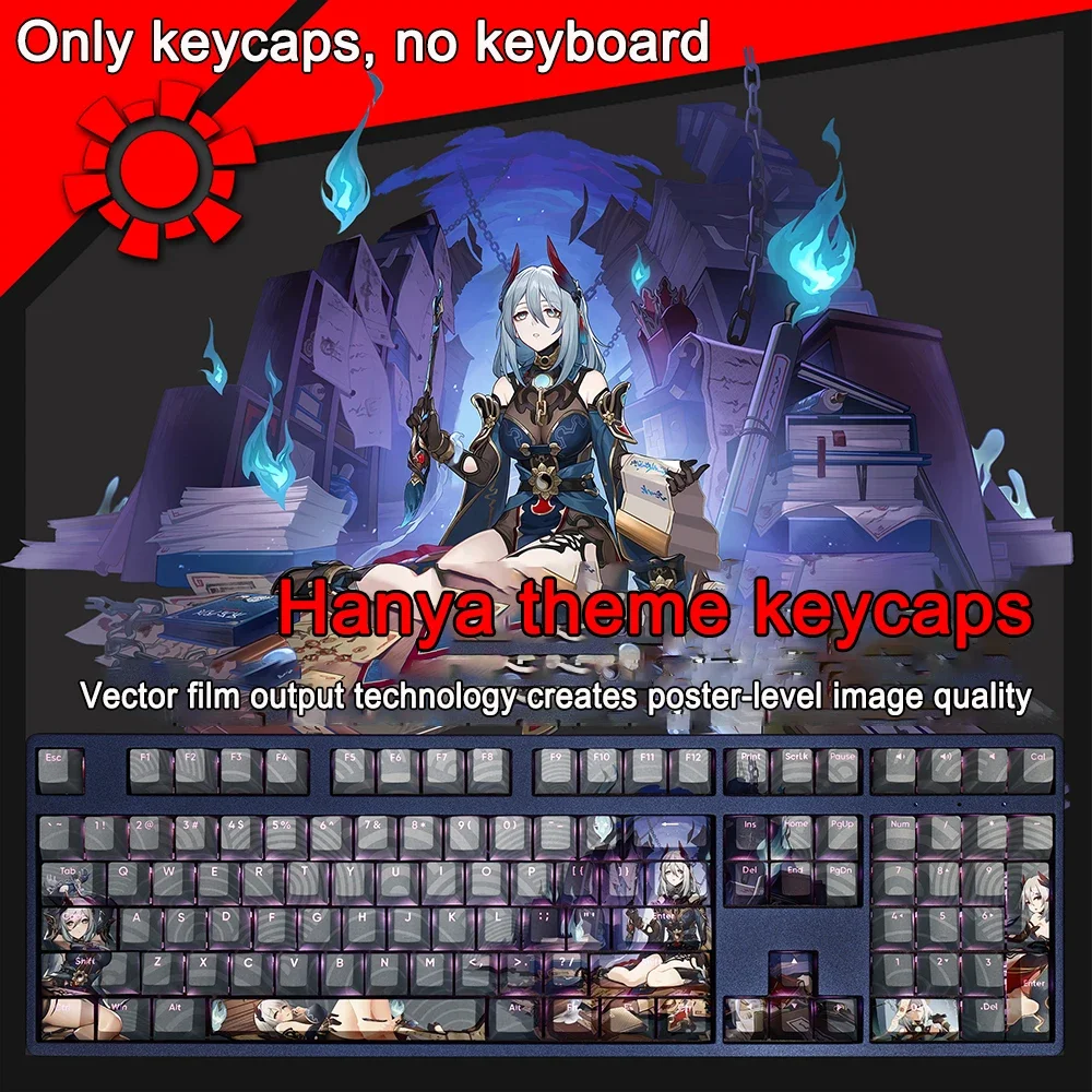108 Tasten für Honkai Impact Keycap Bronya Zaychik PBT Subbed Cherry Hintergrundbeleuchtete Tastenkappen Anime-Tastenkappen für ANSI 61 87 104 108 Layout – Detail 20
