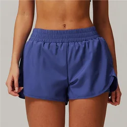 Pocket Naked Quick Drying Yoga Shorts for Women Two Pieces Of Sports Shorts Hip Lifting Running Shorts Fitness Yoga Pants Tights