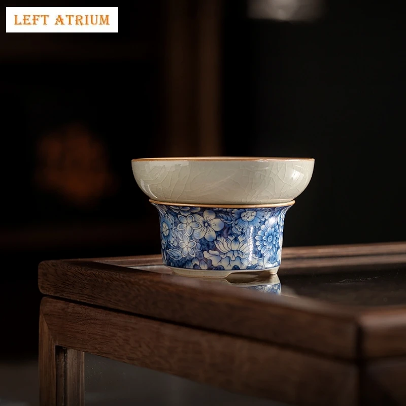 

Flowers Chinese Tea Infuser Pottery Strainer Teaware Blue Zen Tea Accessories Tools Filter Sieve For Tea Maker ‘s Store