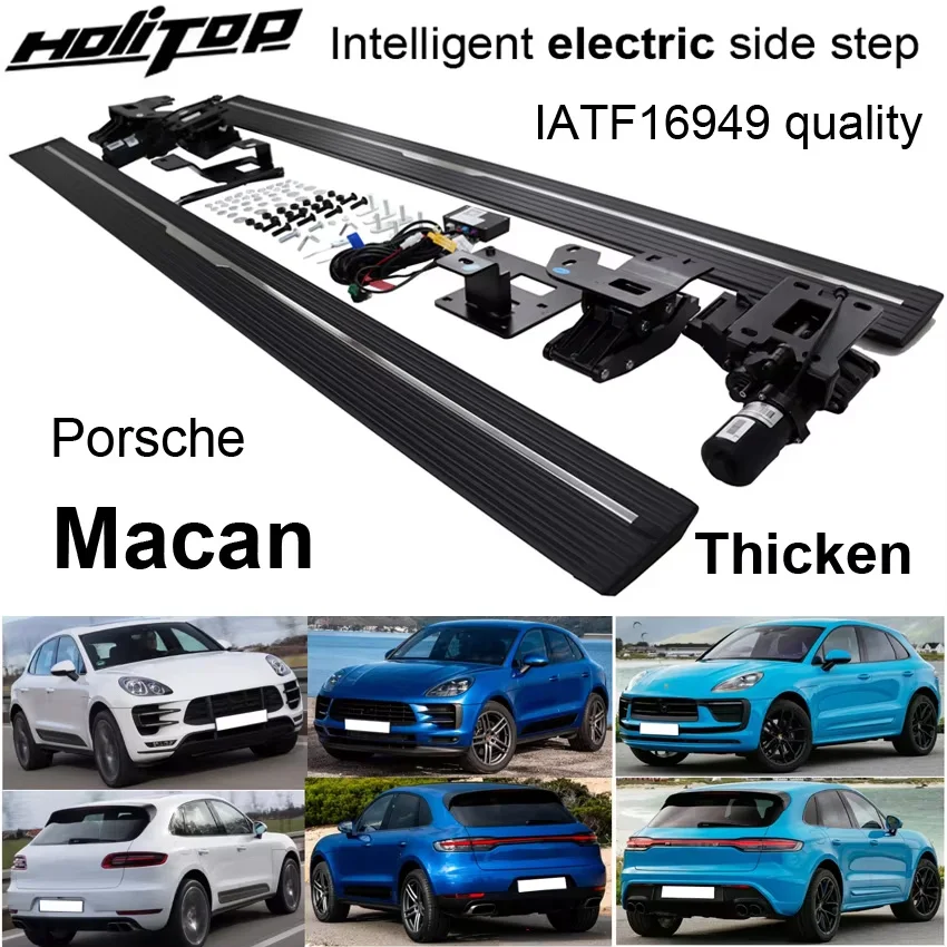 HOT Intelligent electric side bar side pedal foot bar for Porsche macan 2014-2025,Intelligent scalable,free drill hole,promotion