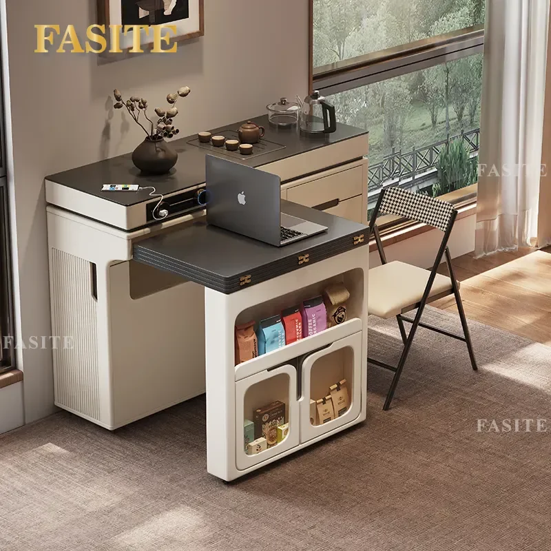 For Small Apartment 2025 Retractable Folding Dining Side Cabinet Island Integrated Multi Functional Bar Guide Table Household