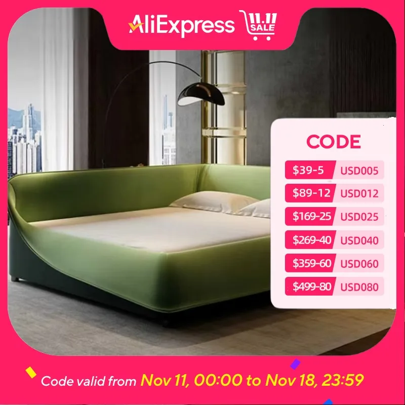 

High End aesthetic Bed Black Glamorous Shelves Headboard King Size Bed Frame Storage Modern Cama Box Casal Home Furniture