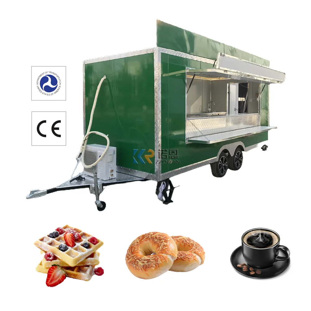 Top Fashion 1 Year Mobile Fryer Food Cart Trailers United States Standards Colourful Trailer Trucks