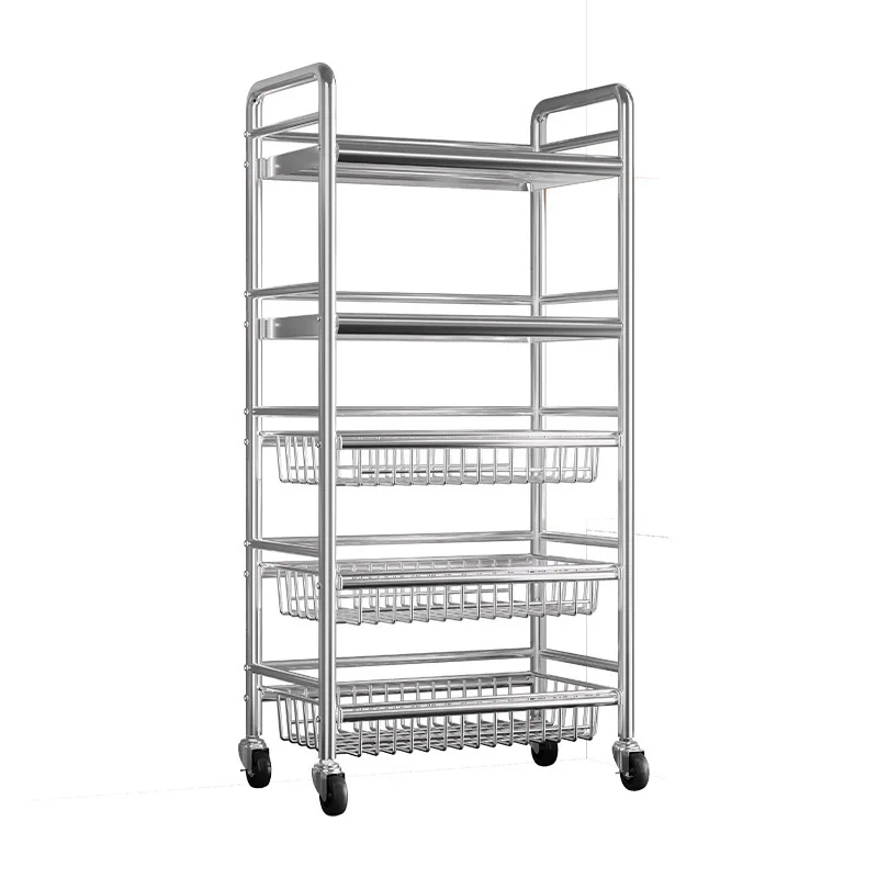 

Kitchen vegetable basket rack Floor-to-ceiling multi-layer fruit and vegetable microwave oven storage rack Multifunctional