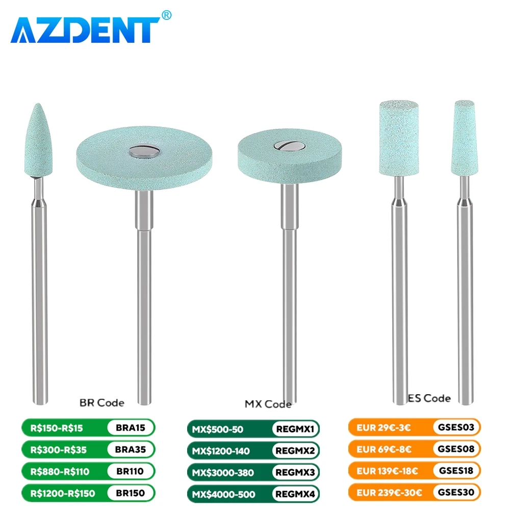 AZDENT Dental ceramiczny szlifierka diamentowa do polerki porcelany z tlenku cyrkonu HP2.35mm narzędzia do polerowania dentysty laboratorium