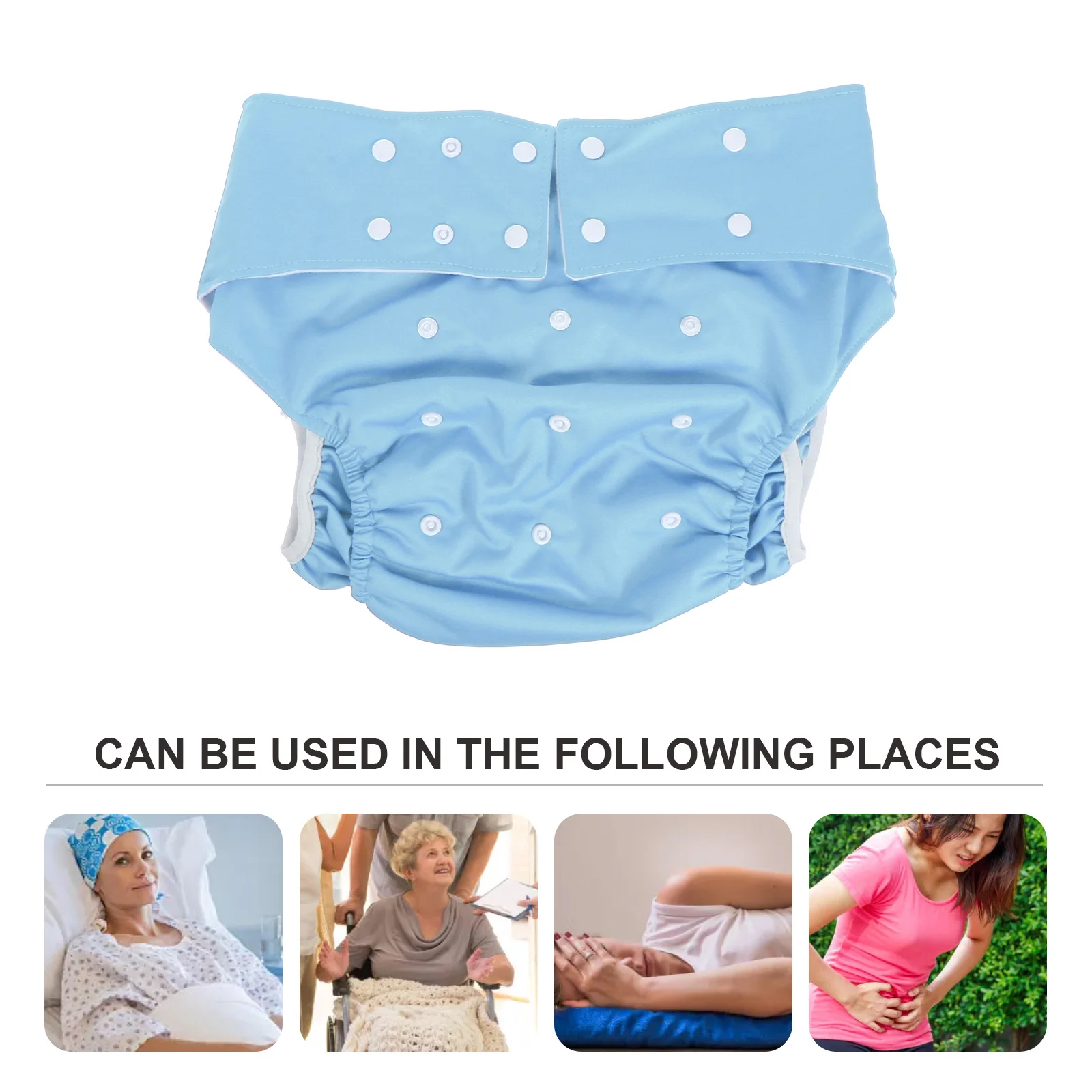 

1pc Leakproof Reusable Adult Diaper Cloth Waterproof Breathable Adjustable For Men Women Elderly Overnight Heavy Absorbency
