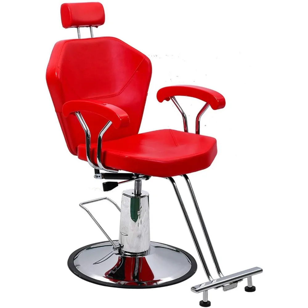 كرسي مصفف الشعر الأحمر الهيدروليكي مستلق كرسي الحلاق صالون الشامبو معدات سبا التجميل #1