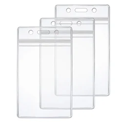 3Pcs/set Vertical ID Badge Work Card Holder ID Tag Transparent Pass Card Working Permit Case Sleeve Name Badge Card Holder