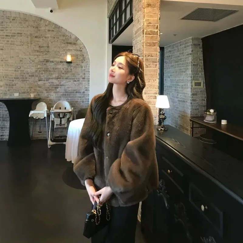 2026 New Composite Fur Integrated Imitation Mink Short Environmentally Friendly Fur Coat Wool Jacket Autumn and Winter Wholesale