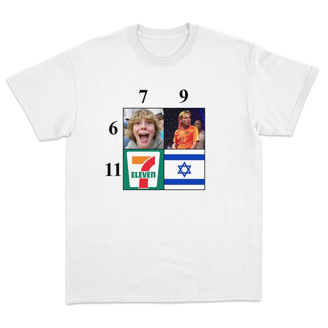 Minimalist Meme Numbers 6 7 9 11 T - Shirt Men Women Edgy Mystery Graphic Tee Black Casual Top