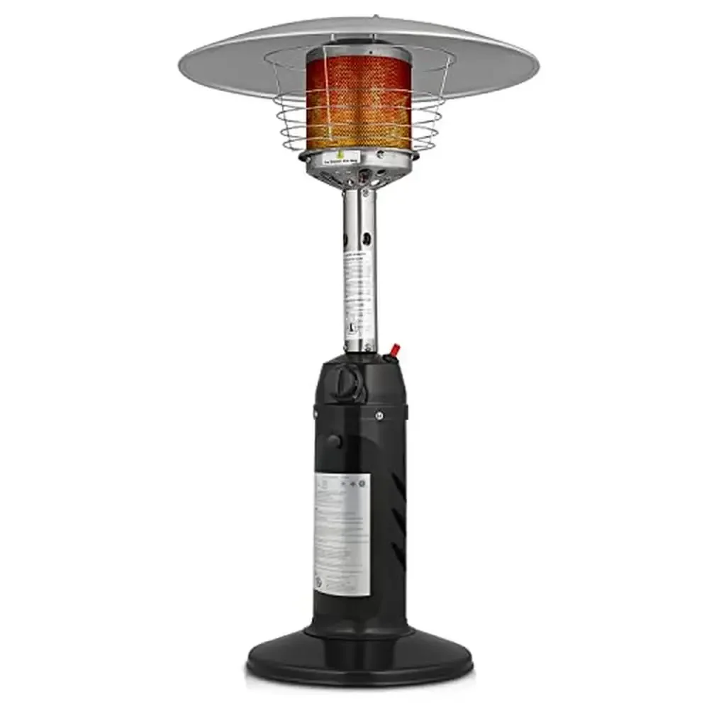 

Outdoor Propane Patio Heater 11000 BTU Standing Floor Heater with Ignition System Garden Porch Balcony Restaurant Courtyard Fire