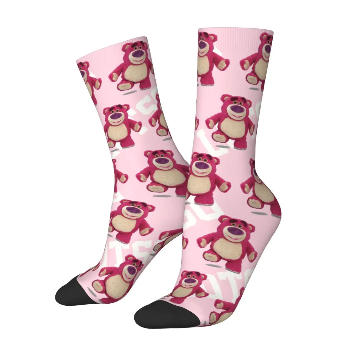 Cute Bear Men's Socks Vintage Harajuku Disney Toy Story Lotso Street Style Novelty Casual Crew Sock