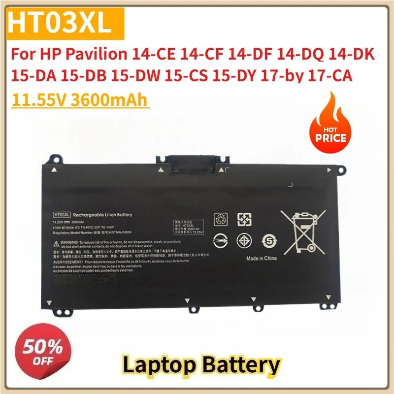 

New Laptop Battery HT03XL L11119-855 11.55V 3600mAh for HP Pavilion 14-CE 14-CF 14-DF 14-DQ 14-DK 15-DA 15-DB 15-DW 15-CS