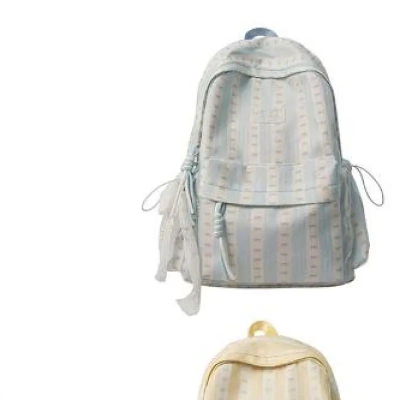 nylon-bow-printed-casual-laptop-bag-large-capacity-preppy-bow-backpack-multi-pocket-with-computer-compartment-for-women-girls
