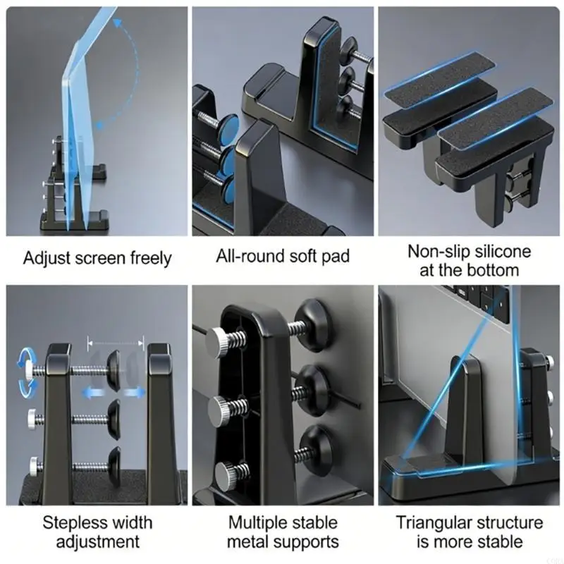 

CORA Vertical Laptop Stands for Space Saving and Organized Workstations Efficiency
