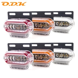 8pcs 24V LED Side Marker Lights External Lights Signal Indicator Lamp Warning Tail Light 3 Modes Turn Signal Truck Trailer Lorry