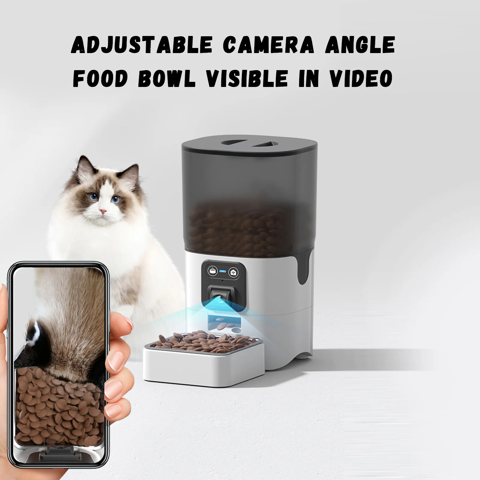 Automatic Pet Feeder with Voice and Camera Interaction 6L Large Capacity for Cats Dogs Dry Food Dispenser for Dogs