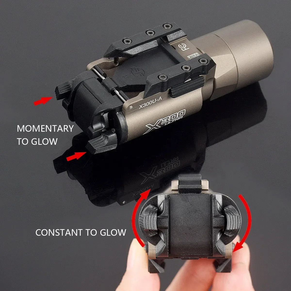 Lanterna Tática Surefir para Caça, Scout Light, Arma Gun Light, Strobe Rifle Lanterna, X300, X300U, X300UH-B, XH35, X300V