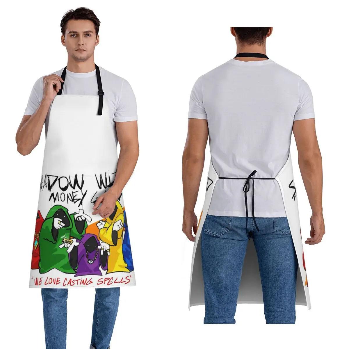 

Фартук Shadow Wizard Money Gang We Love Casting Spells Фартук для шеф-повара, приготовления пищи, выпечки, нагрудник без рукавов, кухонный фартук для женщин и мужчин