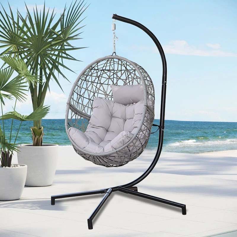 xx-Outdoor Patio Hot Sales Pe Rattan Swing Hanging Chair Wicker Egg Chair Garden Swings