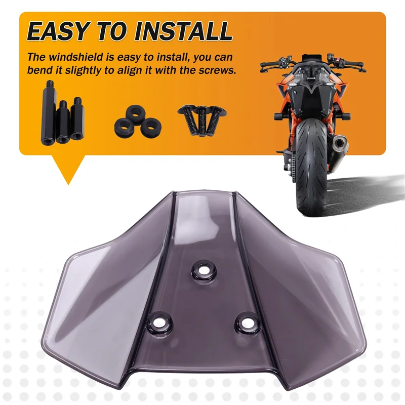 A51K-الزجاج الأمامي للدراجات النارية Flyscreen لـ 1290 Super Duke R 2020-2024 الزجاج الأمامي للمحرك