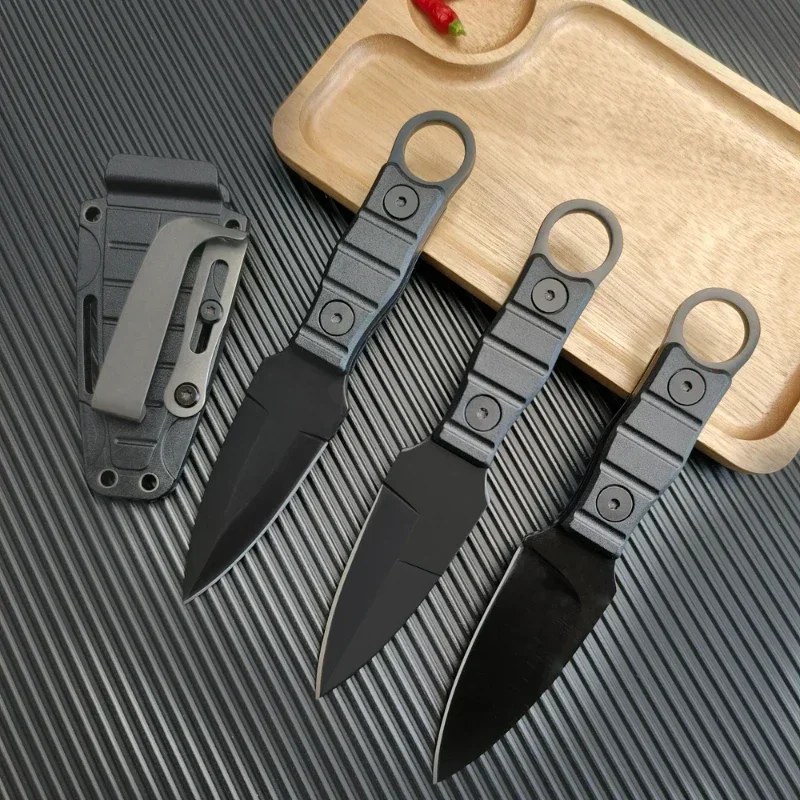 Outdoor Camping Adventure Mini Straight Knife, edc Portable Self-Defense Survival Knife with K Sheath, High Hardness