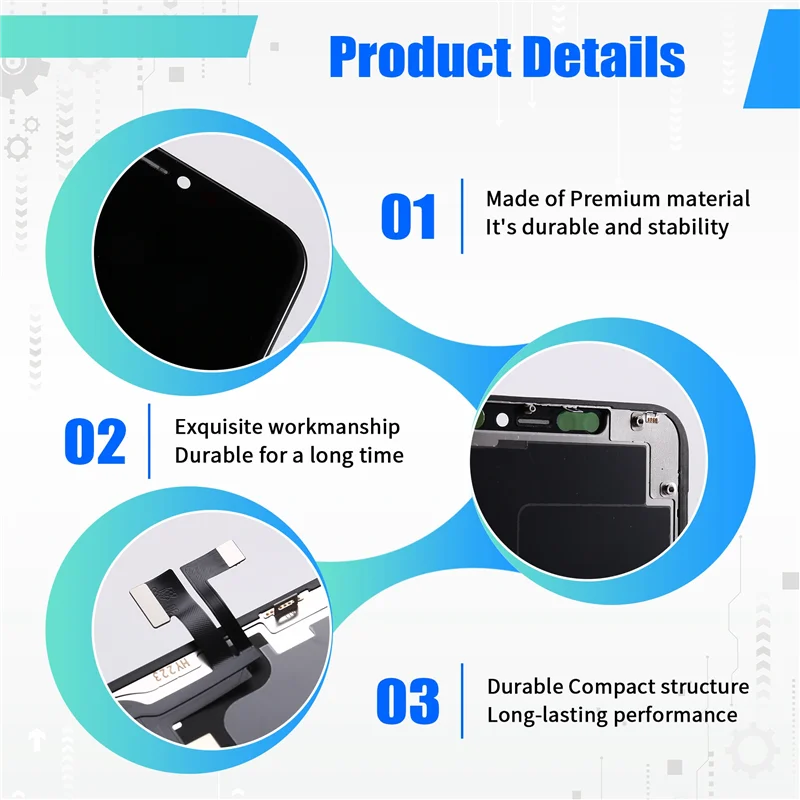 

【Кабель USB-C】для 11 Pro Max 6,5-дюймовый комплект для замены ЖК-дисплея для сборки экрана мобильного телефона